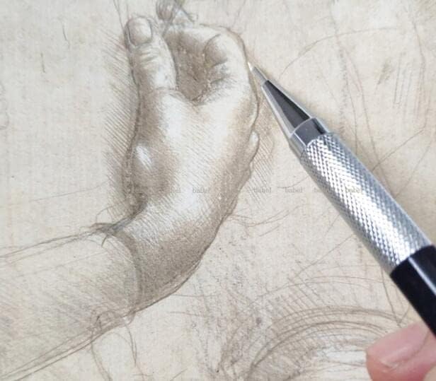 Miniatura 2 de Silverpoint - Papel de boceto hecho a mano con aguja de punta plateada para pintura de metal clásico, 12.35 oz, papel especial