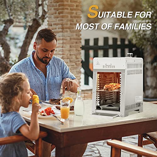 BIG HORN OUTDOORS Portable Infrared Broiler Propane Gas Grill, 1500