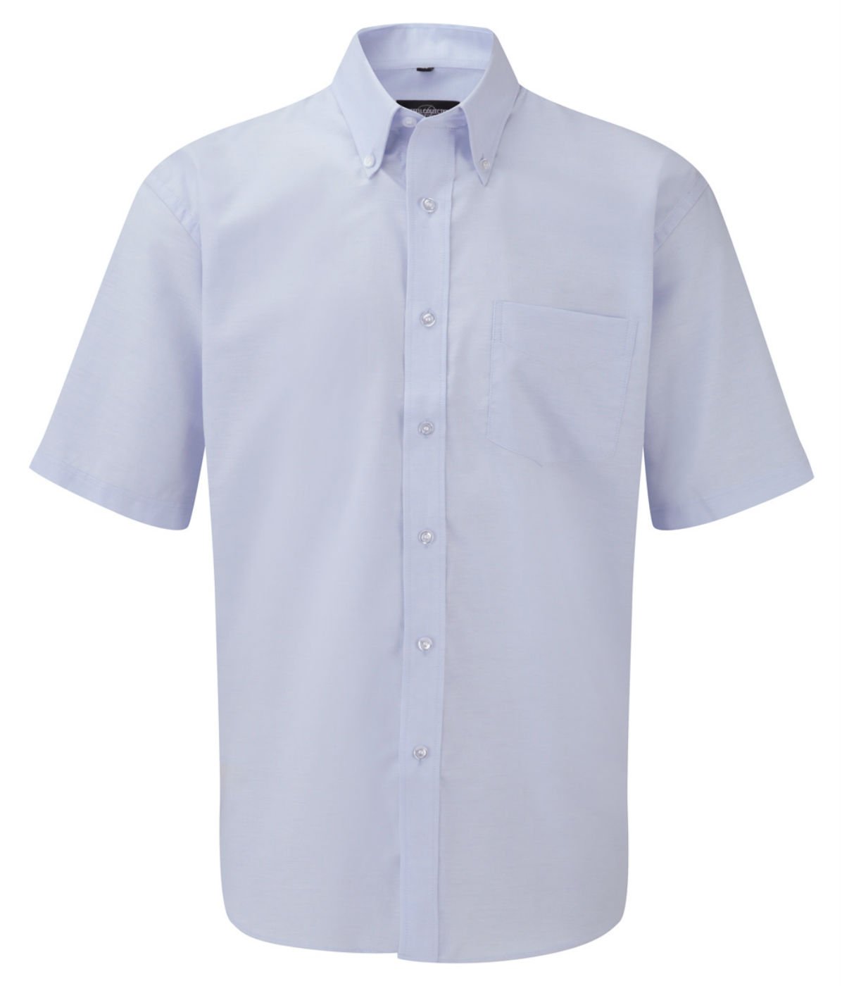 Russell Athletic Men's Oxford Blue Russell Collection Short Sleeve Easy Care Oxford Shirt Neck 19"