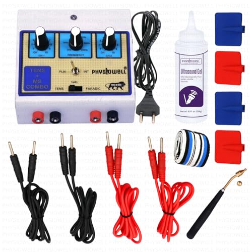 Image of Physiowell TENS & MS Combo Physiotherapy Machine | Muscle Stimulator & Electrotherapy Device for Pain Relief | TENS Machine for Nerve Pain, Muscle Pain & Rehab | Portable Physio Equipment with Electrodes & Cables