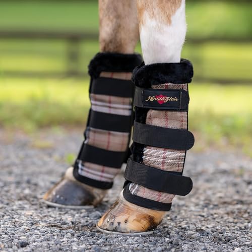 Image of Kensington Protective Products Horse Fly Boots - Fleece Trimmed - Stay-Up Technology - Protection from Insect Bites and UV Rays - Sold in Pairs (2 Boots)