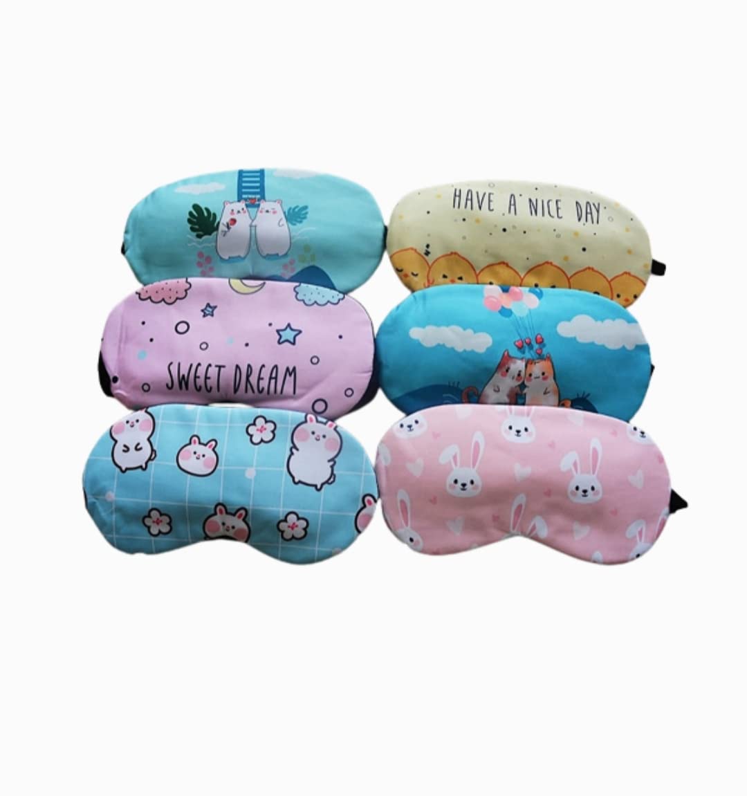 Bless Kraft Pack of 2 Unicorn Sleeping Mask with Gel for Girls Sleep Eye Cover Lightweight Cotton Fabric Blindfold Soft Eye Mask for Kids, Teens and Adult (Assorted) (Pack of 2)