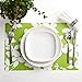 MAOYE Easy-to-Clean Table Mats Kitchen Placemats Plastic Meal mat for Have Meals Size 43X28 cm Flower Pattern 4pcs/1set (Green)
