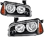 AUTOSAVER88 Headlight Assembly Compatible with 2006-2010 Dodge Charger Black Housing Amber Reflector with Corner Signal Lights