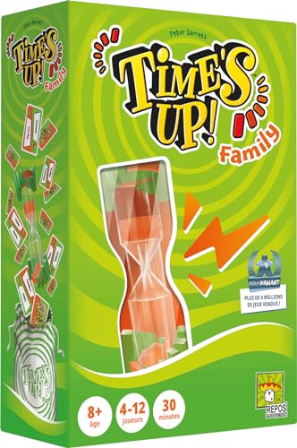 Asmodee - Time’S UP! Family avec Sablier Géant – Jeu de Société Famille pour Enfants dès 8 Ans - Jeu de Cartes Ambiance - Mimes & Devinettes – 4 à...