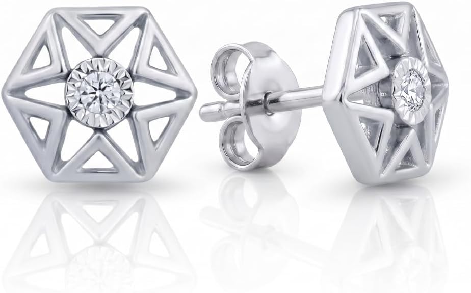 Lab Grown Diamond Earrings for Women | 1/10-1/2 CT TW Sterling Silver Diamond Earrings | Dazzling Diamonds Jewelry Designs to Choose From