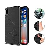 Nillkin iPhone X Case, [Magic Series] Qi Wireless Charging Phone Case Matte Slim Charger Cover Built-in Four Magnets Compatible with Magnetic Holder for Apple iPhone X - Black