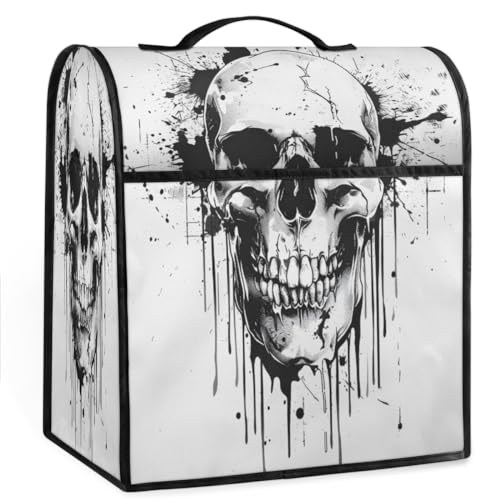 Coffee Maker Cover Black Skull Kitchen Appliance Covers Small Appliance Covers Blender Cover Juicer Cover Dust Covers for Kitchen Appliances with Top Handle and Pockets,Washable,B576