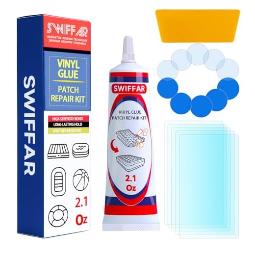 Air Mattress Patch Kit, Heavy Duty Underwater Pool Liner Patch Kit, Effective Vinyl Glue for Above Ground Pool, Paddle Board, Float, PVC Boat, Raft, Air Bed, Bounce House, Hot Tub, Safe and Non-Toxic