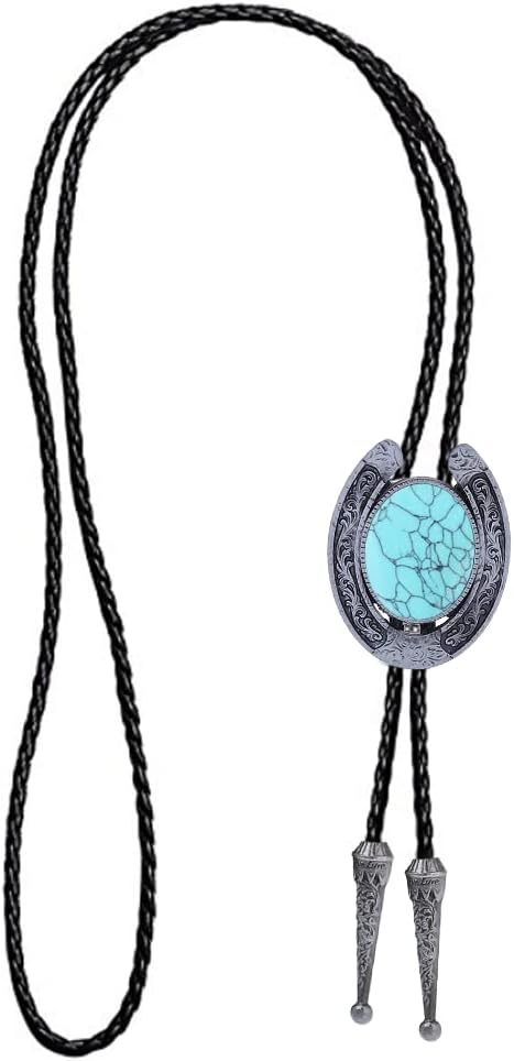 Bolo Tie For Men Celtic Gemstones Handmade Round Shape Western Cowboy Tie