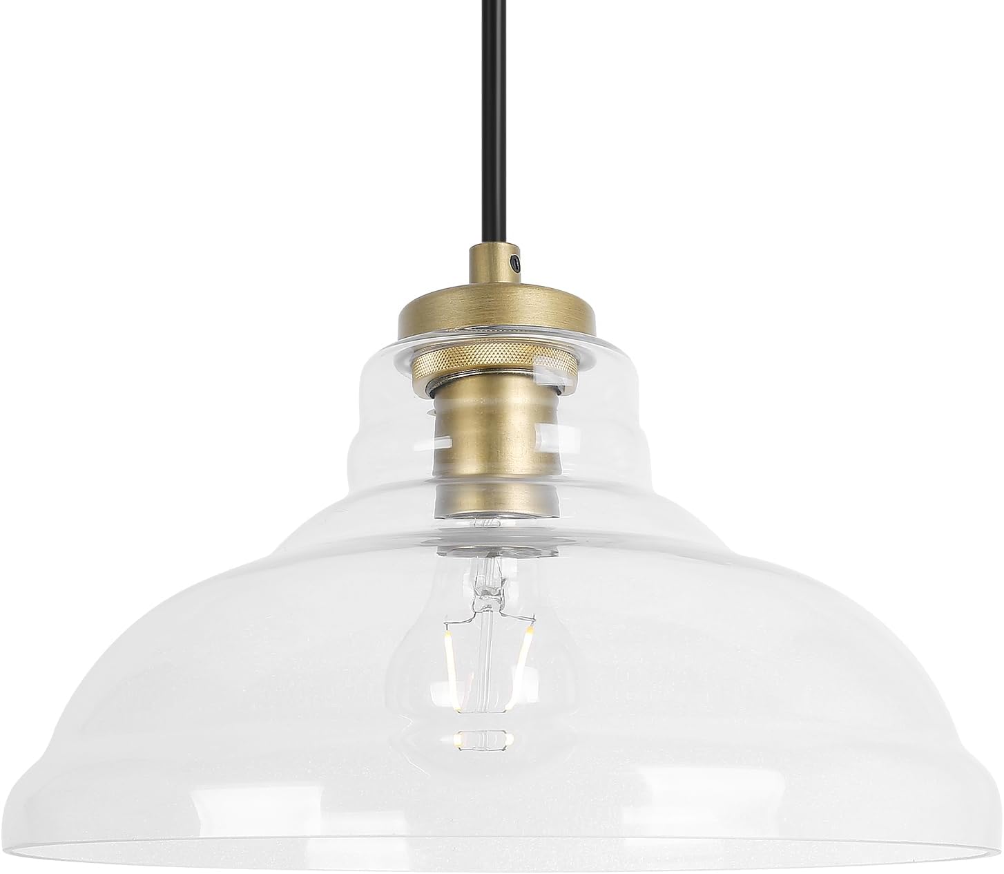 10'' Dome Glass Modern Outdoor Pendant Light with Clear Glass Indoor Brass Glass Dome Ceiling Light 1-Light Kitchen Island Hanging Lamp for Hallway Mid Century Gold Ceiling Lamp for Home Pendant Mount x 1