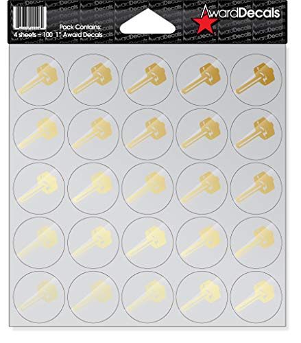 Autocollants marteau de luge or pour personnaliser vos gourdes et carnets