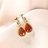 Orecchini da Donna Argento 925, Diaspro Placcato Oro Orecchini A Forma Di Goccia Orecchini...