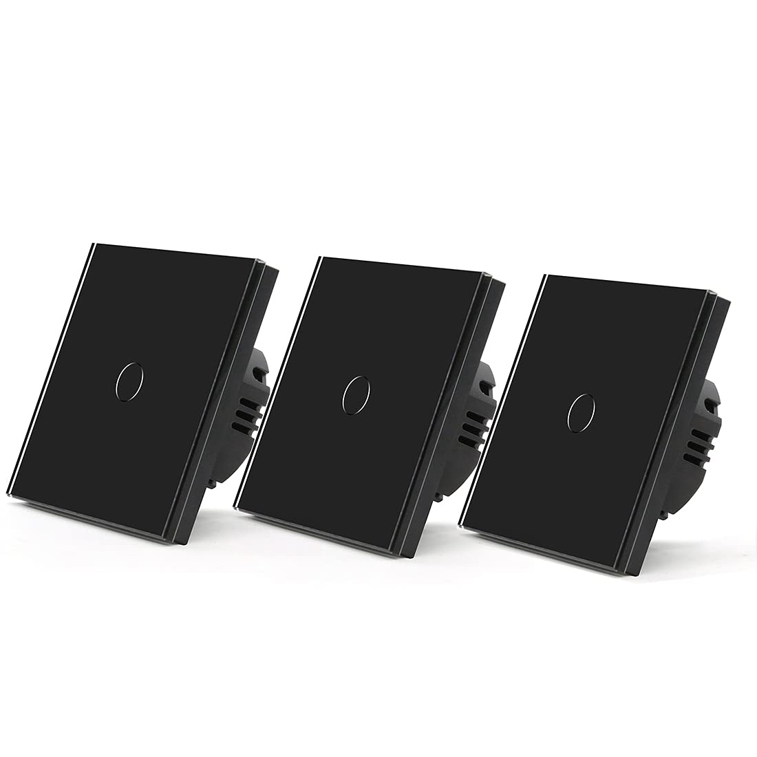 Interupteur Murale,Interrupteur 1 gang 2 Way / 3 voies Touch Switch 3Packs Interrupteur de lumière Blanc noir Classe Golden Class interrupteurs(Black)