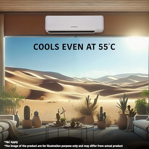 Image of GENERAL 1.5Ton BEE 2026 4 Star Rated,Hot & Cold Inverter Split AC(Copper,5280W,15m Long Reach Airflow,4 Way Swing,-15C~55C Max,Suitable for 170~250 Sft,ASGG18KJTA-B,White,Free Standard Installation)