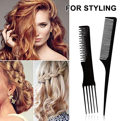 GAOHUI 8PCS Hairdressing Comb Set, Hair Styling Pro Kit, Professional Barber Salon Gift Set, Hair Care Comb Portable Set, Anti Static Coarse Fine Toothed Tail Teasing Waves Pick,for Men Women combs - Image 4