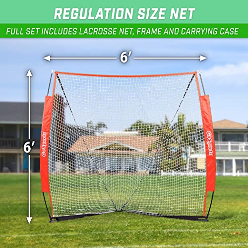 image for GoSports Regulation 6 ft x 6 ft Lacrosse Net with Steel Frame - The On