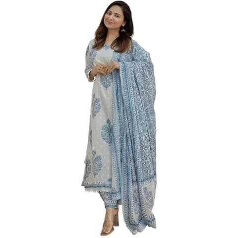 Jaanvi Fashion Floral Cotton Kurti Set Cover