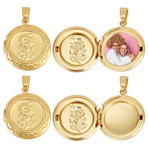 Médaillons ronds ouverts en laiton plaqué or 18k véritable pour bijoux raffinés