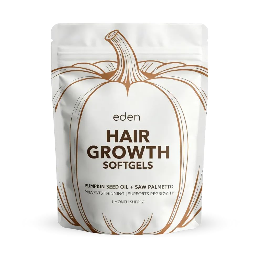 Eden Superfoods Pumpkin Seed Oil Softgels with Saw Palmetto Cold Pressed Virgin Hair Growth & Prostate Support Vegan High Strength 60 Softgels (2-Month Supply)