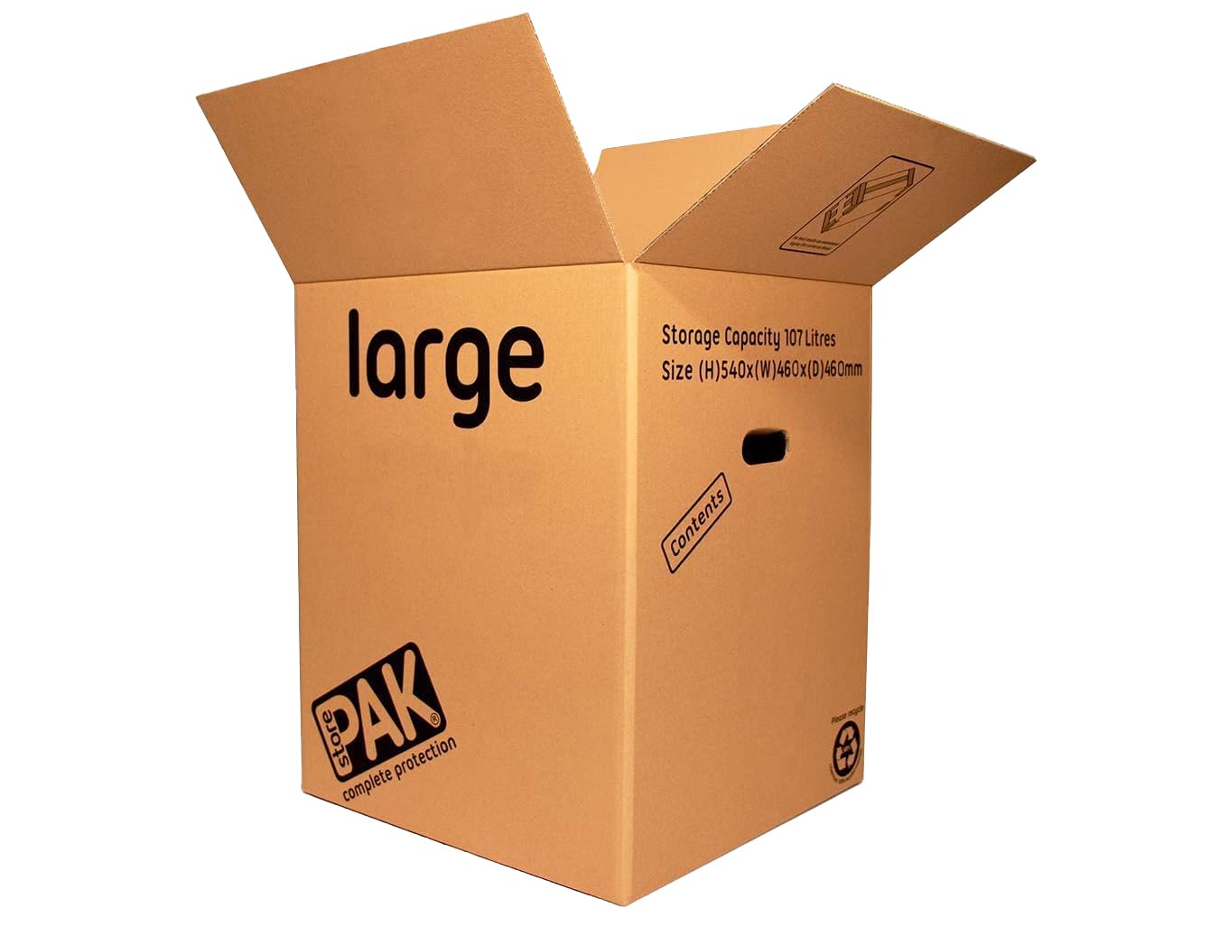 StorePAK Cajas de almacenamiento grandes con asas (7 unidades, 116 litros, 100% reciclables, 55 x 46 x 46 cm), color marrón