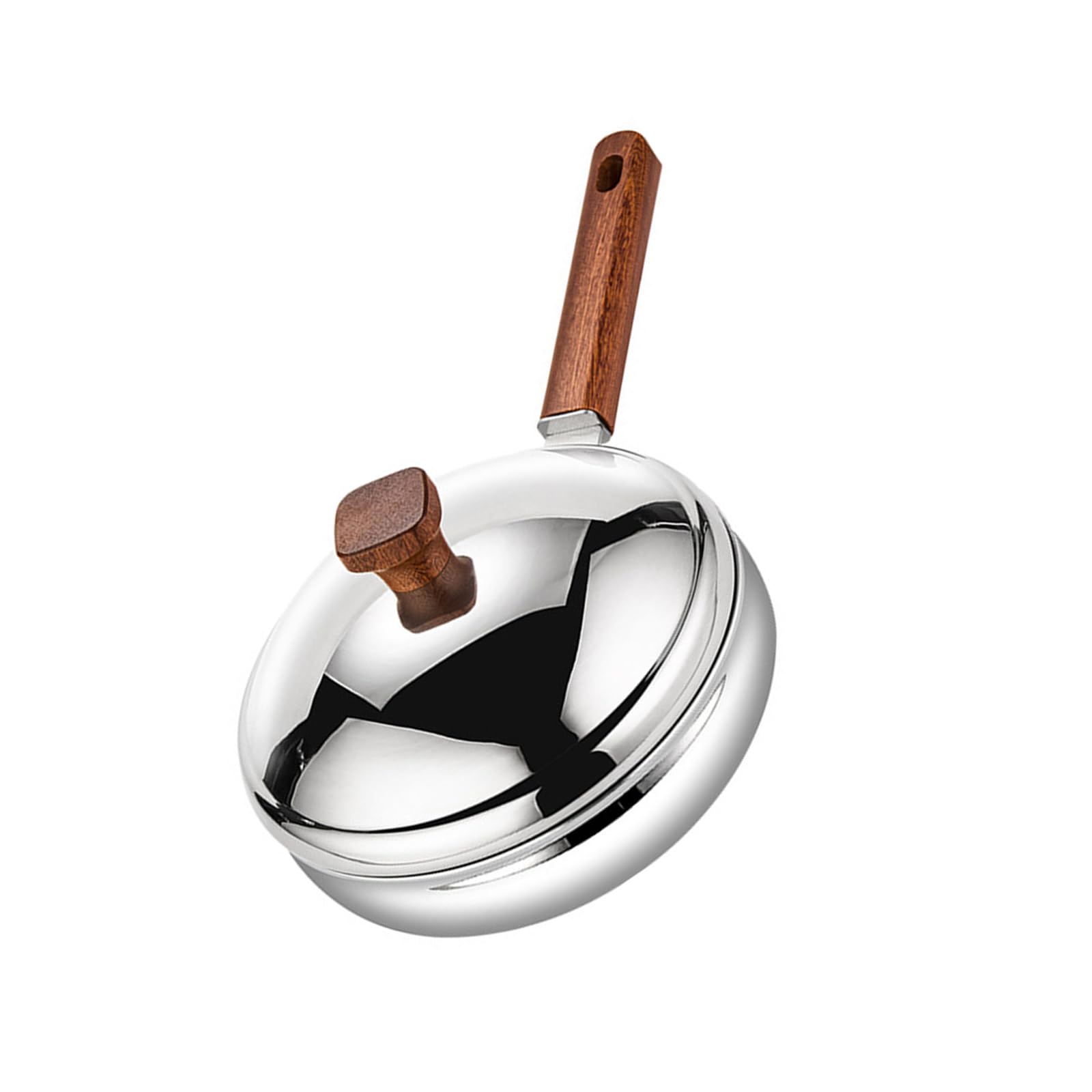 our fave 316L Stainless Steel Cooking Pan Skillets with Ergonomic Wooden Handle Dome Lid Great for Stir Frying and Sauteing Wooden Handle Cooking Pan