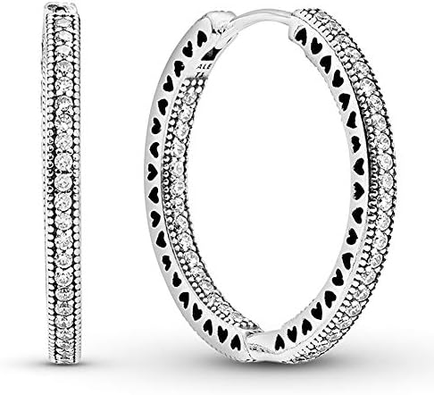 Pandora 296319cz - Hearts of PANDORA Hoop Earrings - Abapri UK