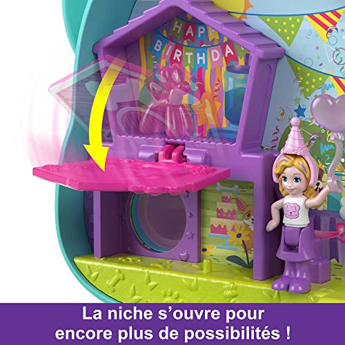 Polly Pocket Mini Univers Coffret Anniversaire Chiot avec 2 Mini Figurines Et 14 Accessoires Jouets De Voyage Jouet Enfant Dès HKV30 - vue 7