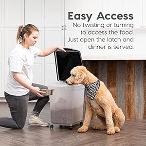 Iris Usa Weatherpro Airtight Dog Food Storage Container Up to 50 Lbs Removable Wheels for Dog Cat Bird and Other Pet Food Storage Bin Keep Fresh Translucent Body Easy Mobility Clearblack  Cucciolini Doodles Iris usa weatherpro airtight dog food storage container up to 50 lbs removable wheels for dog cat bird and other pet food storage bin keep fresh translucent body easy mobility clearblack   cucciolini doodles