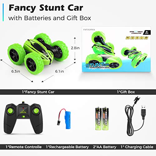 FAFUGANIA Remote Control Car LED Headlights 4WD RC Stunt Car with Batteries, Double Sided Rotating Tumbling 360 Degree Flips High Speed Off Road Vehicles，Toy Gift for Kids Boys Girls - Thumbnail 6