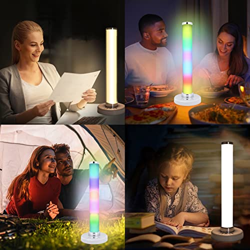 Afirst Smart Rgb Table Lamp - Modern Nightstand Dimmable Beside Warm White Led Lights With Usb Charging 14.8 Inches With Bluetooth App Control, Color Changing Light For Bedroom, Gaming Room Decor #TOP6