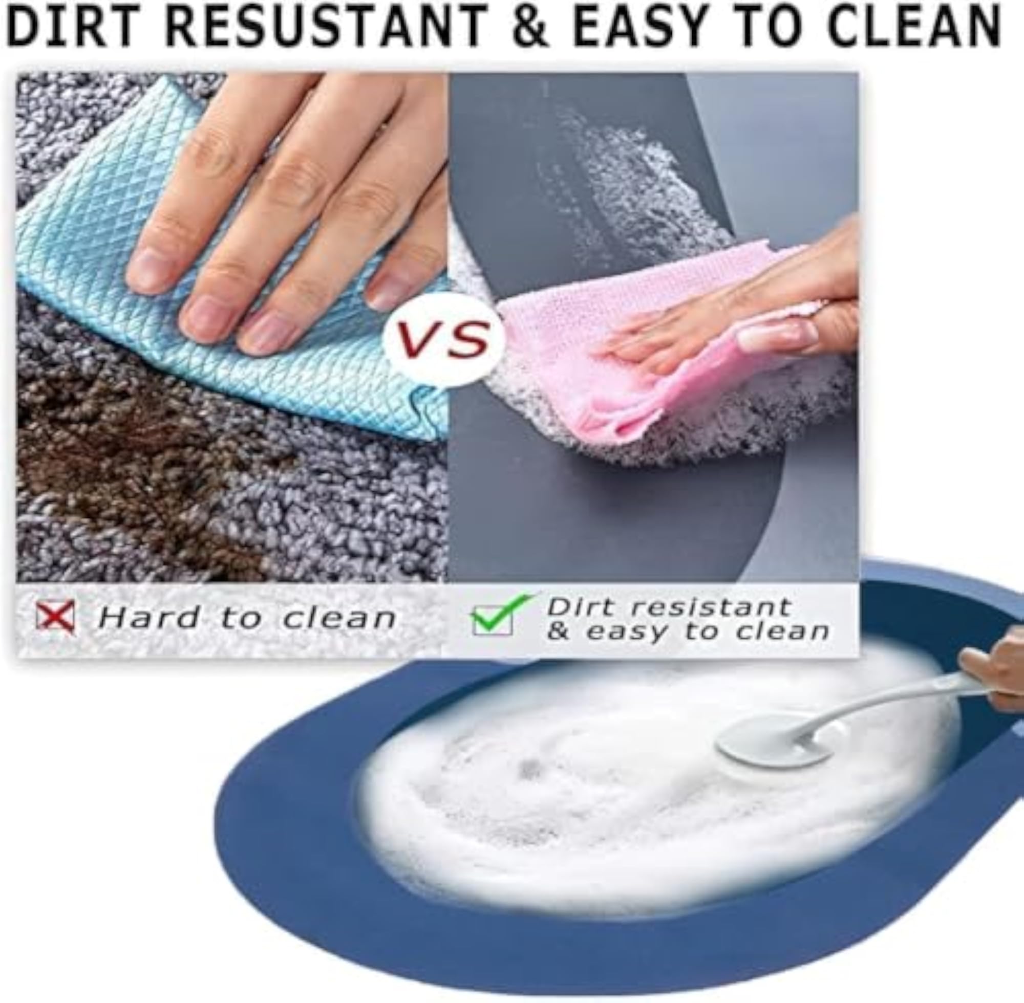 Bathroom Mat Anti Slip Quick Dry Soft Water Absorbing Oval Doormat