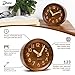 Driini Wooden Analog Desktop Clock – 4.3 in. Decorative Pinewood, No-Tick Design – Easy to Read Silent Sweep Mantle Clock – Quiet Tabletop Clocks with Wood Body, Hands, & Battery Cover; Dark
