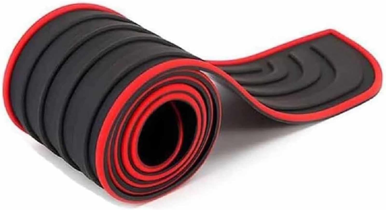 Car Rear Bumper Protector for Alfa Romeo 145 1994-2002, Trimmable Anti-Scratch Guard, Heavy Duty Rubber Non-Slip Trunk Lip Protection Strip,104cm*9cm-Red