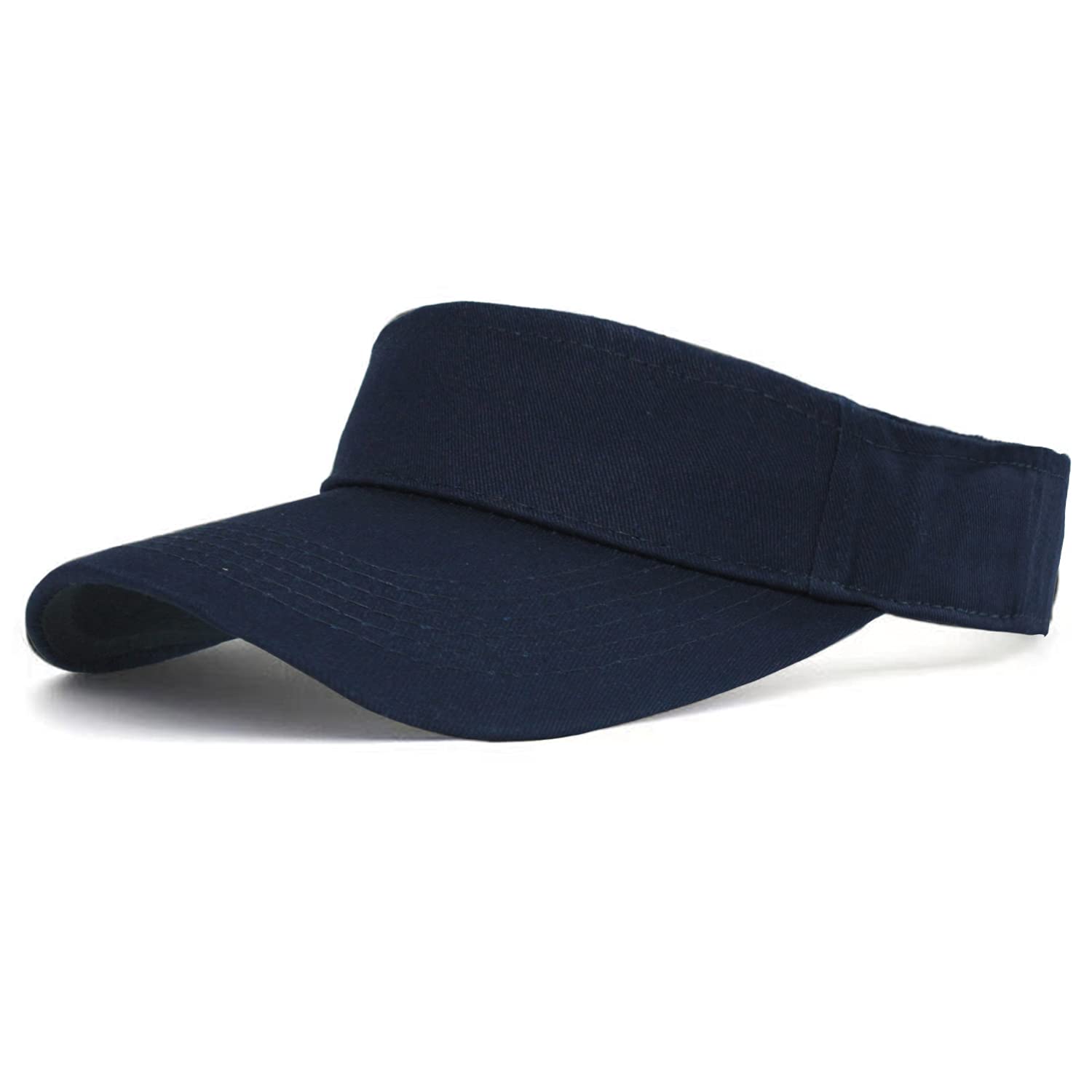 HH HOFNENSports Sun Visor Hats Cotton Twill Ball Adjustable Sun Caps for Men Women, #2 Navy, One size