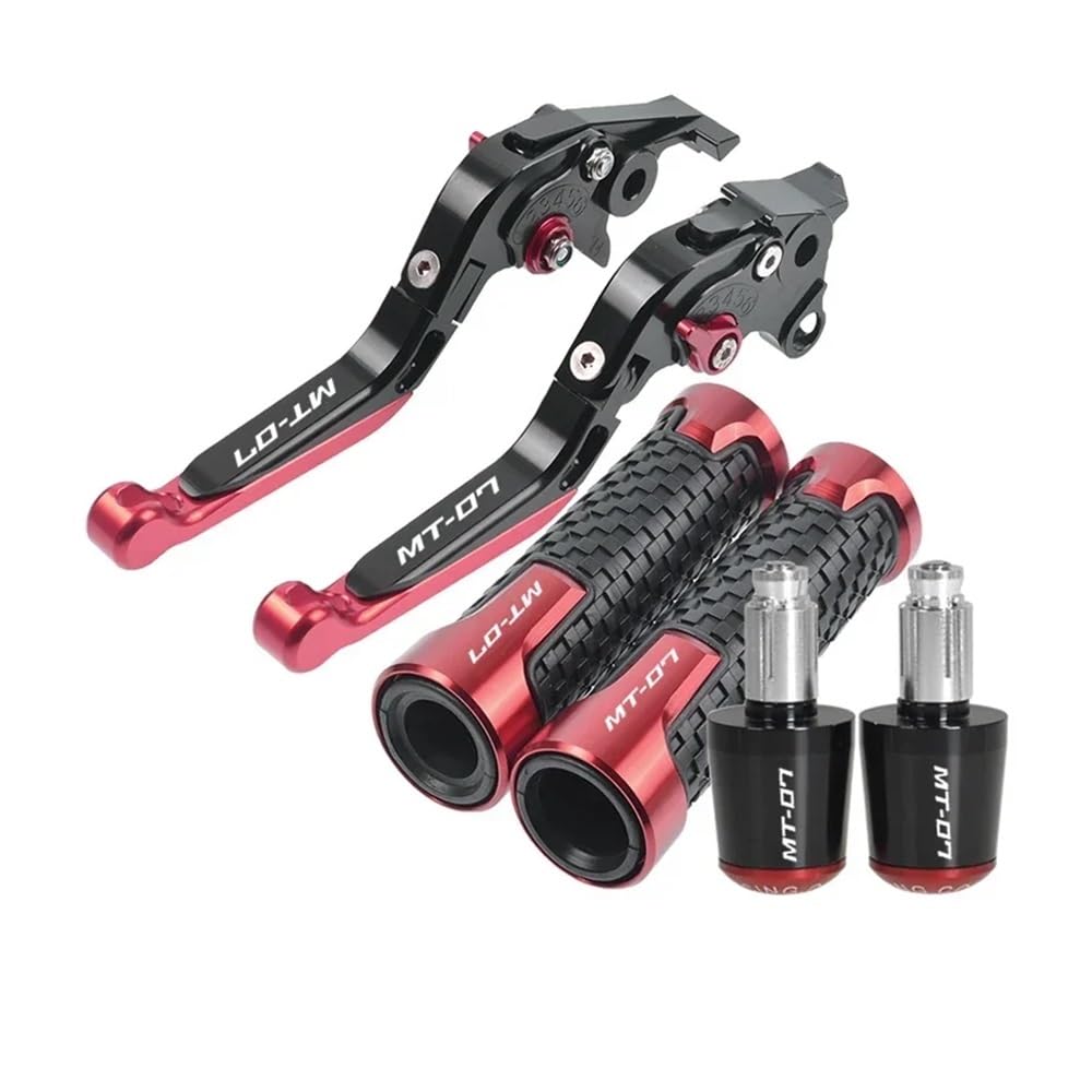 Xvasdgaer Red Adn Black Motorcycle Brake Clutch Levers Handlebar Grip For Ya&Maha Mt-07 Fz-07 2014-2019(Red Adn Black)