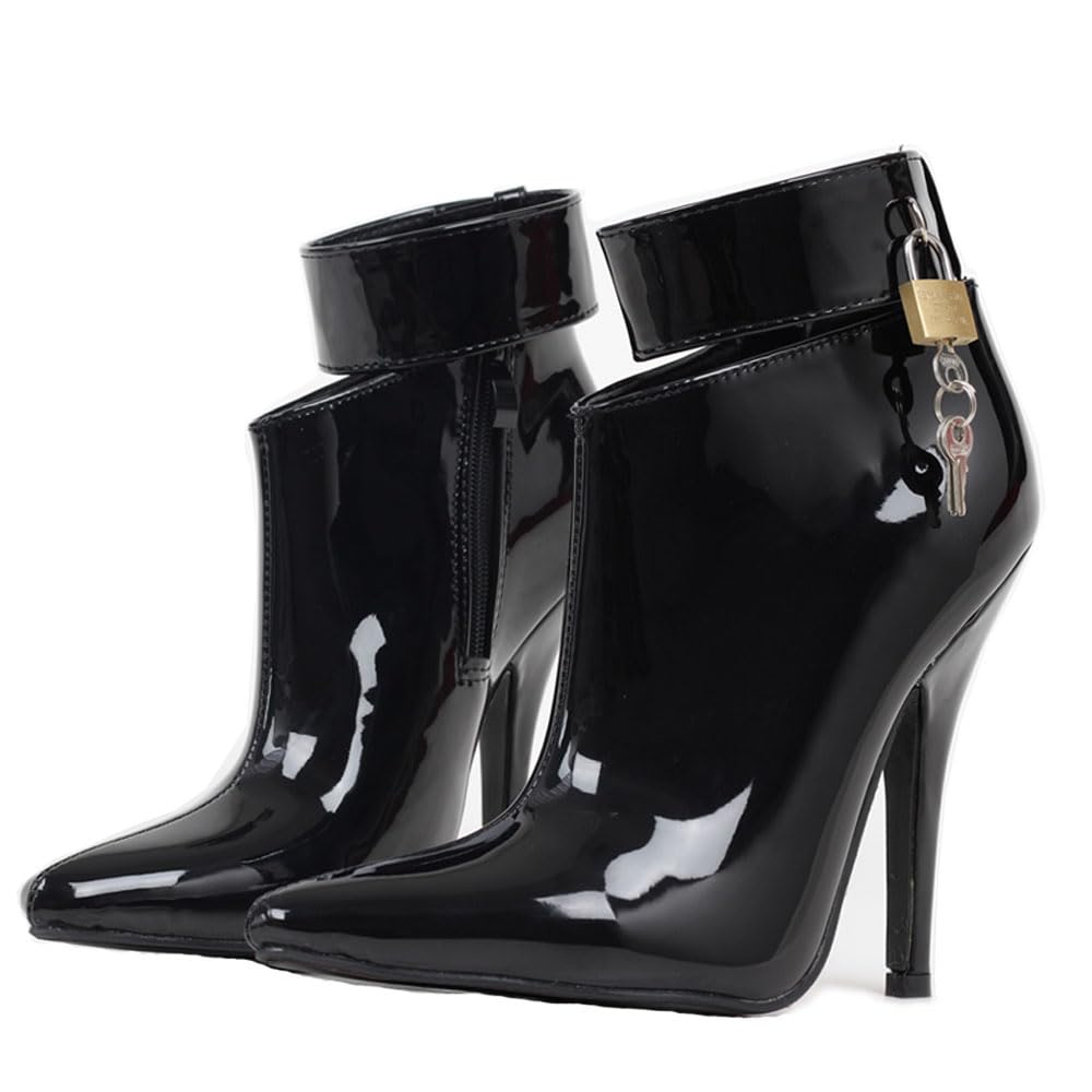 High Heels Hohe Absätze 12cm Lackleder Schuhe Mit Spitzer Zehe