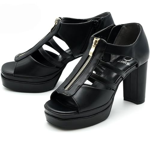 by あしながおじさん グルカサンダル グラディエーター 厚底 チャンキーヒール JAPAN CULTURE JAPAN MODEL JAPAN DESIGN 8890835 ブラック M サイズ