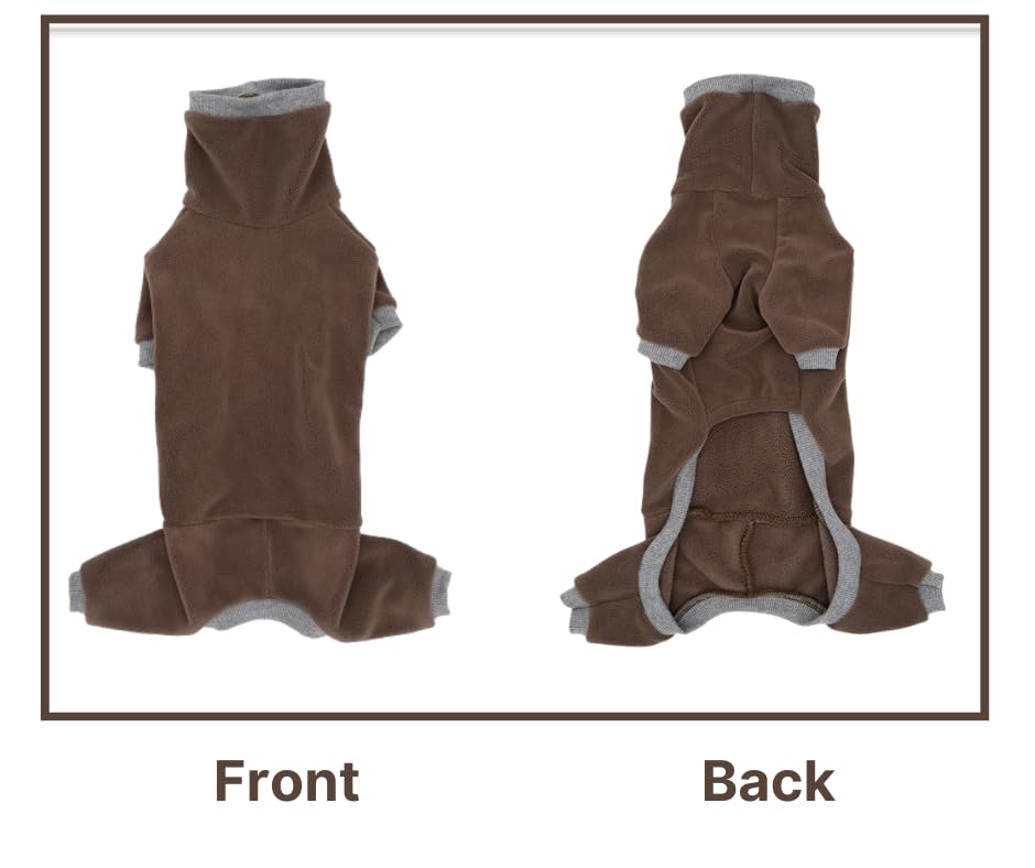 Rollkragenpullover für Dackel-Hunde – Warme Winterkleidung für Dackel, Winteroutfit für Teckel (Braun, S)
