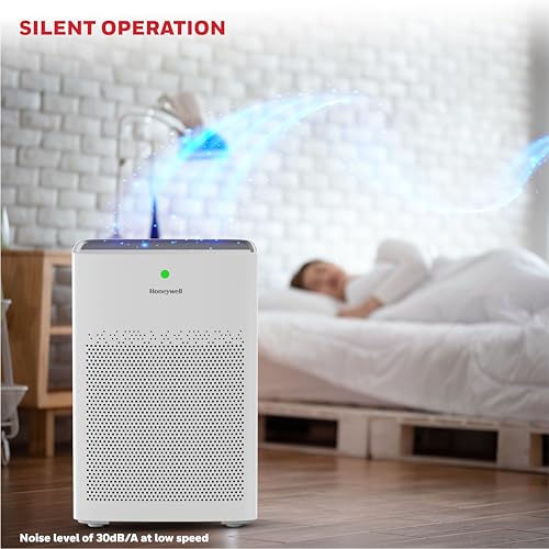 Image of Honeywell Air Purifier for Home, 4 Stage Filtration, Covers 693 sq.ft, High Efficiency Pre, H13 HEPA, Activated Carbon Filter, Removes 99.99% Pollutants & Micro Allergens - Air touch P1