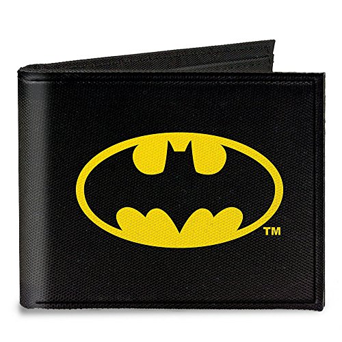 Buckle-Down Carteira masculina de lona dobrável - Batman preto/amarelo, multicolorido, 30 x 3,5 EUA