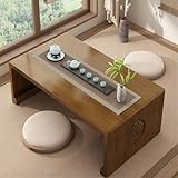 tonchean Japanese Coffee Table 39.39x19.68x15.75in Foldable Floor Table Wooden Low Coffee Table for Sitting on The Floor Tea Table for Living Room Dining Room Tea Tatami Home Decoration
