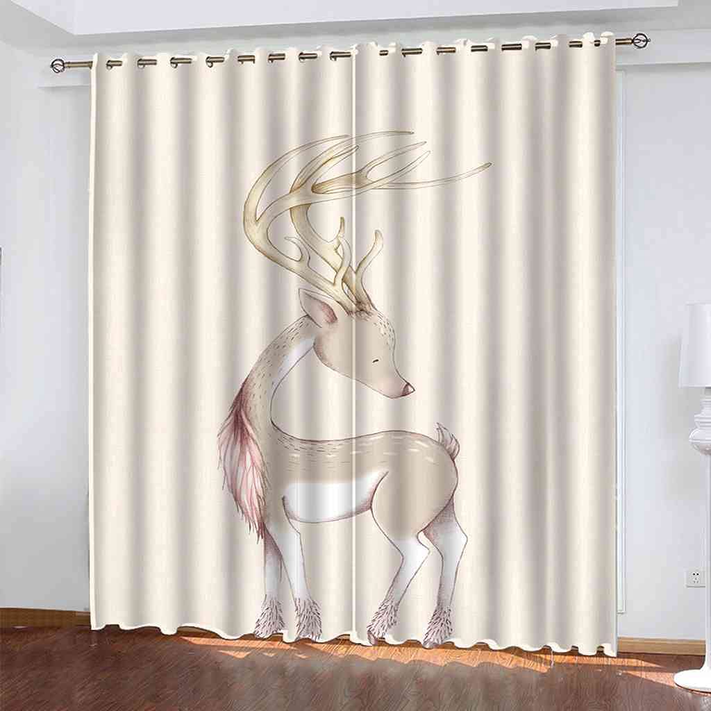 Rideau occultant enfant contre le bruit et le froid motif faune sauvage 200x160cm