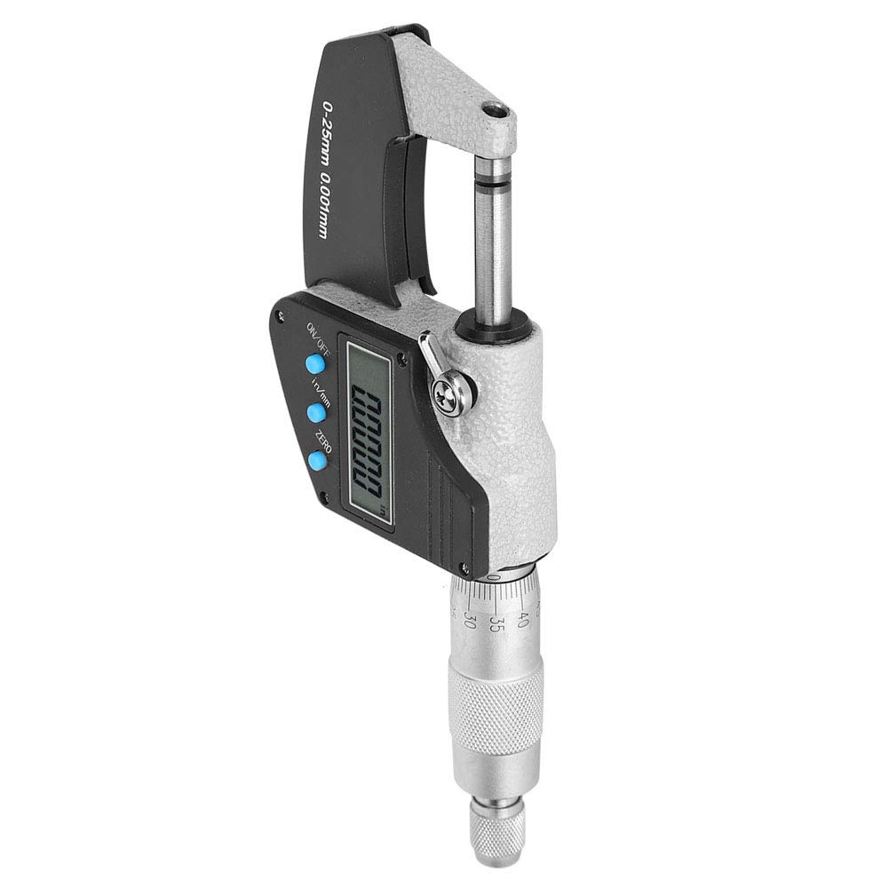 Digit Außenmikrometer Zoll Mikrometer Großbild Digital Metric Imperial 0,001 mm Genauigkeit 0‑25 mm Außendurchmesser