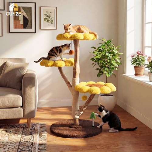 Árbol para gato moderno para interiores 27.2"L x 18.9"W x 34.6"H miniatura 2