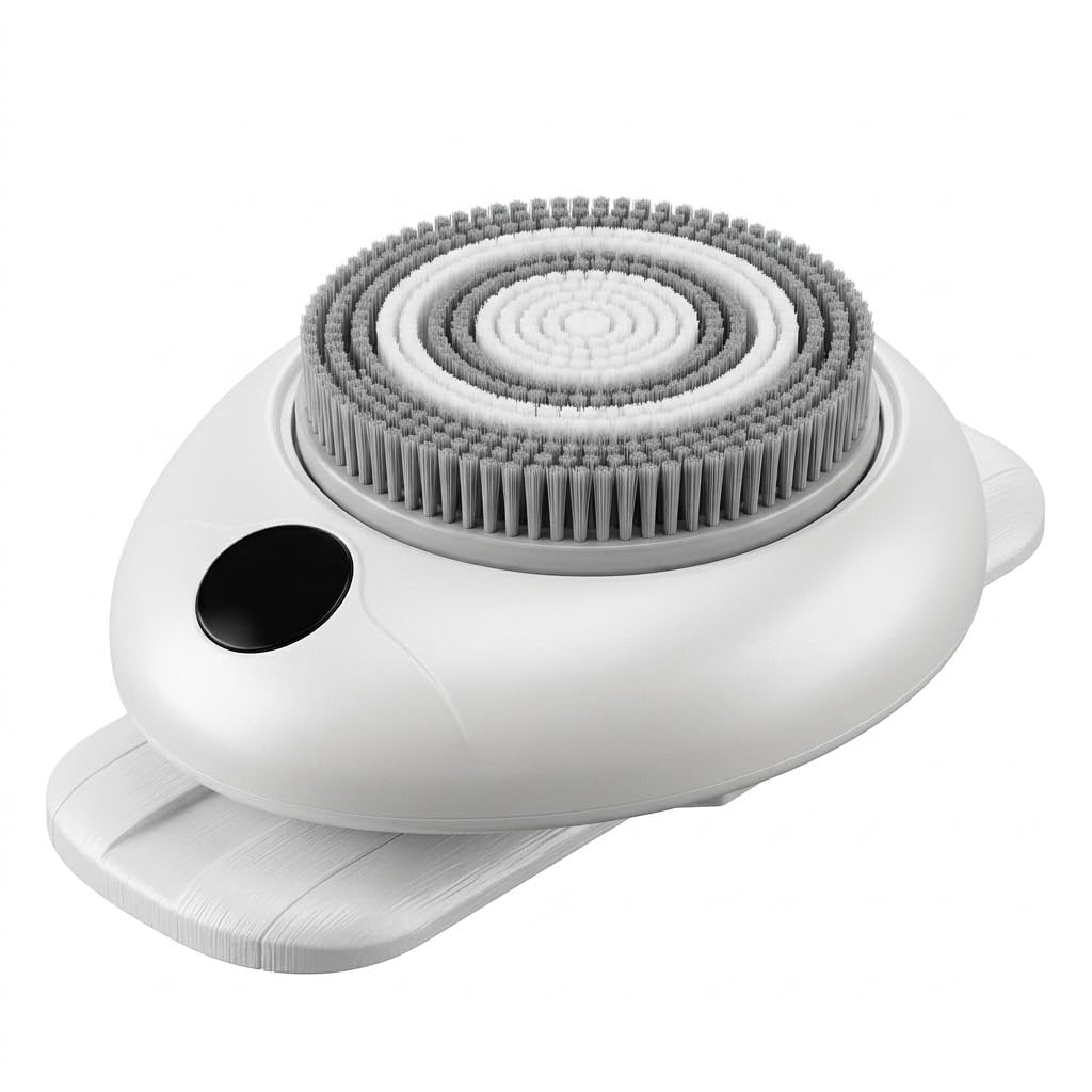 Spazzola esfoliante elettrica per la doccia, spazzola esfoliante a parete, per doccia domestica, pulisce profondamente la schiena, 3 velocità, 3 teste, impermeabile IPX7