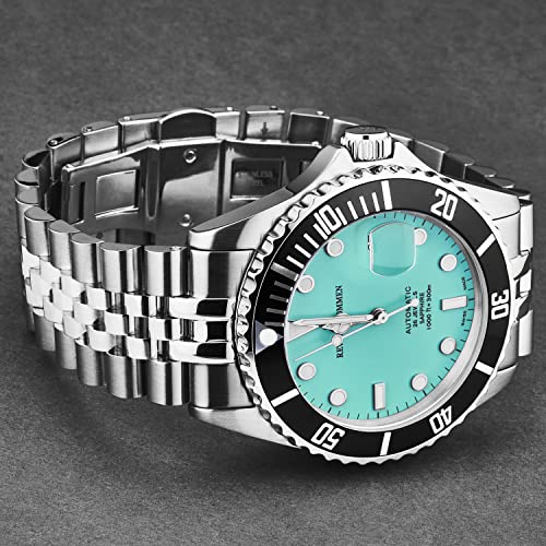 Men's 'Diver' Green Dial Stainless Steel Bracelet Automatic Watch 17571.22312