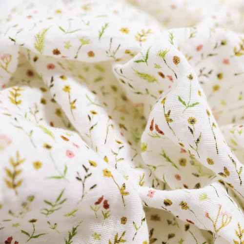 Image of Little Unicorn 100% Natural Organic Cotton Muslin Swaddle Blanket 2 Pack | Giftable Set of 2 swaddles (Floral Field)