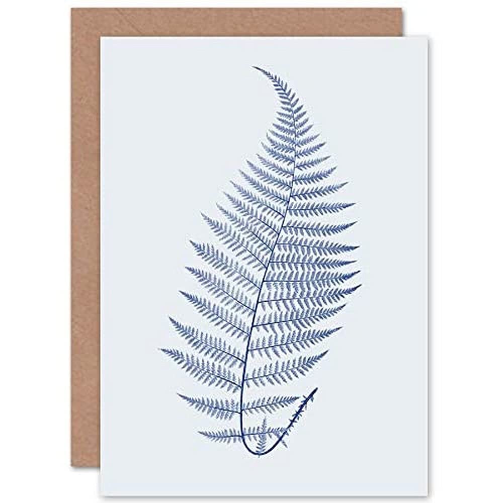 Wee Blue Coo Botanics Red Orange Fern Greeting Card With Envelope Inside Premium Quality