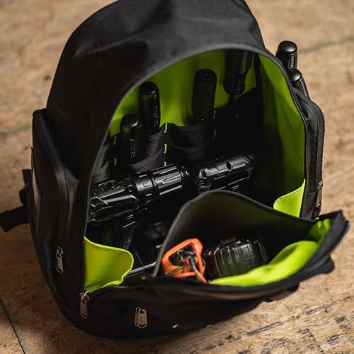 AWP Extreme Tool Backpack, Rugged Polyester Jobsite Backpack with Waterproof Molded Base, Padded Shoulders and Waist Straps, 23 Tool Storage Pouch Pockets, 1L-22419-2 by AWP - Image 2